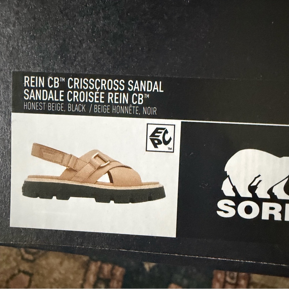 Sorel Beige Women’s Rein CB Crisscross Platform Sandals with Black Soles NWT - Picture 6 of 7